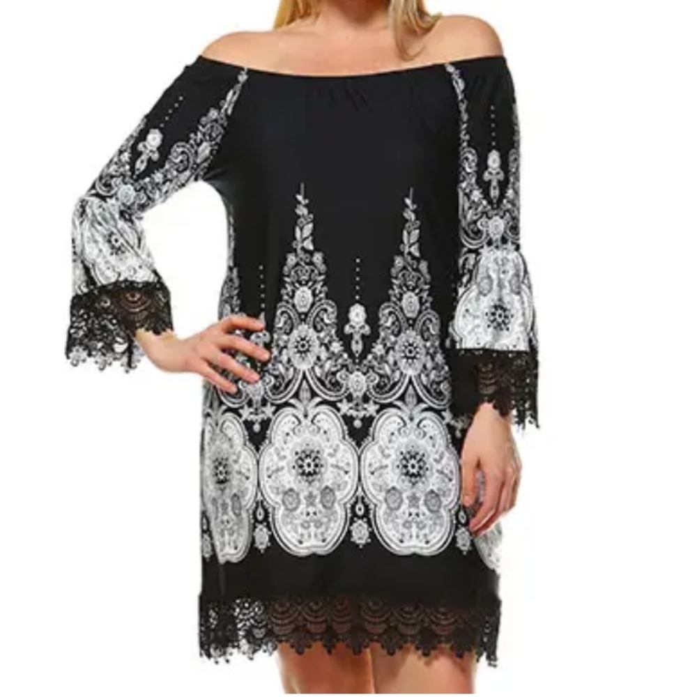 White Mark Women's Plus Size Mya Dress